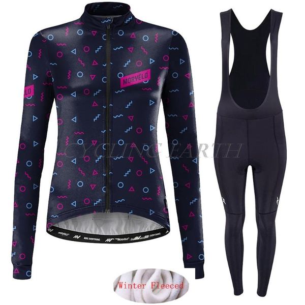 racing sets morvelo style women winter cycling clothing set thermal fleece jersey bib pants with gel pad warm bicycle clothes suit 2021, Black;blue
racing sets morvelo style women winter cycling clothing set thermal fleece jersey bib pants with gel pad warm bicycle clothes suit 2021, Black;blue