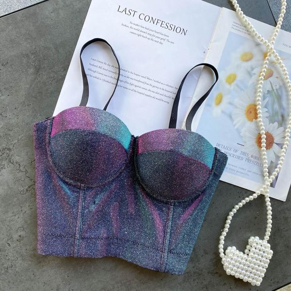 tracksuits women chic shiny strap crop summer backless bling party y2k korean fashion slim bra corset camisole, Gray
tracksuits women chic shiny strap crop summer backless bling party y2k korean fashion slim bra corset camisole, Gray