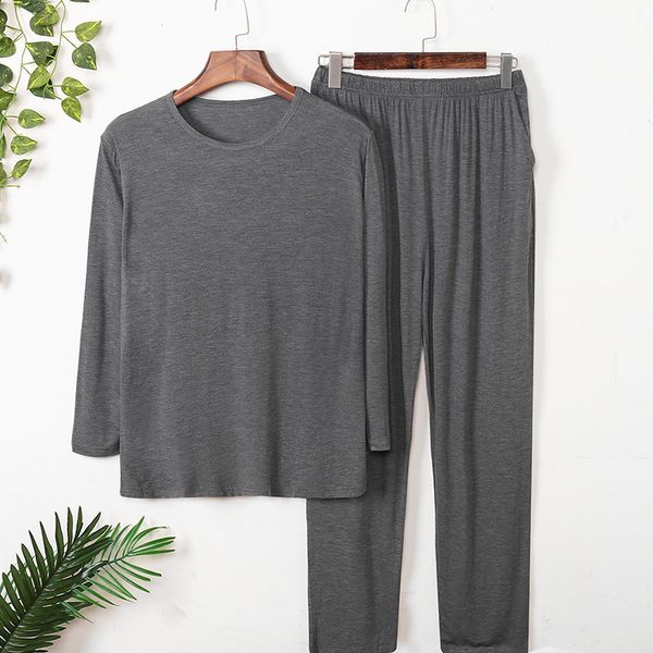 sleepwear 2021 fall clothes modal cotton men's pajamas set long sleeve plus size pajama pants male casual o-neck loose pyjama for man, Black;brown
sleepwear 2021 fall clothes modal cotton men's pajamas set long sleeve plus size pajama pants male casual o-neck loose pyjama for man, Black;brown