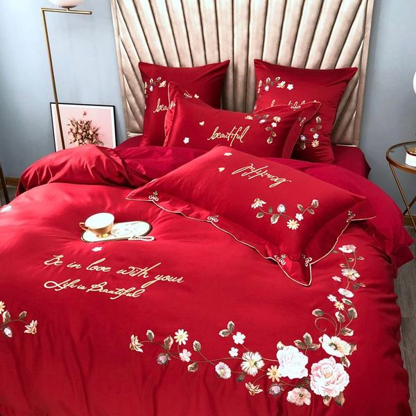 bedding sets high grade pure cotton 4 pieces set scarlet embroidery wedding quilt cover bed sheet pillowcases oriental style
bedding sets high grade pure cotton 4 pieces set scarlet embroidery wedding quilt cover bed sheet pillowcases oriental style