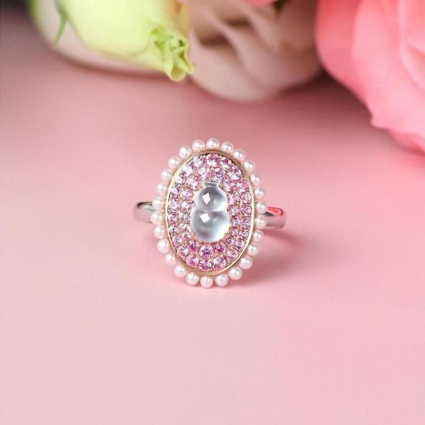 cluster rings rose lake seed chalcedony gourd powder blue pearl s925 sterling silver diamond ring party jewelry surprise gift, Golden;silver
cluster rings rose lake seed chalcedony gourd powder blue pearl s925 sterling silver diamond ring party jewelry surprise gift, Golden;silver