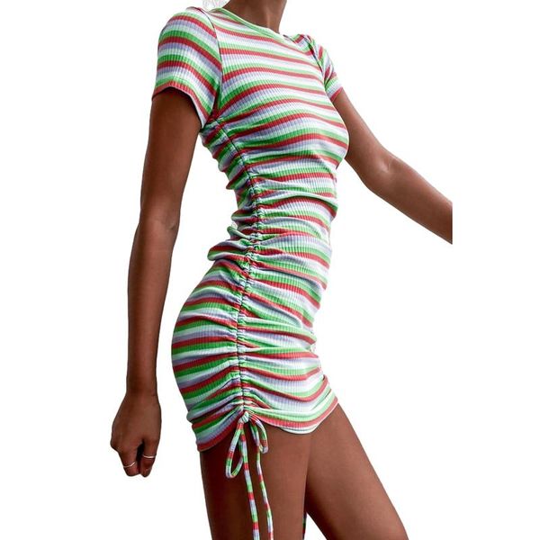 casual dresses personalized ladies round collar dress women summer temperament multi-color splicing short sleeve drawstring knitted, Black;gray
casual dresses personalized ladies round collar dress women summer temperament multi-color splicing short sleeve drawstring knitted, Black;gray