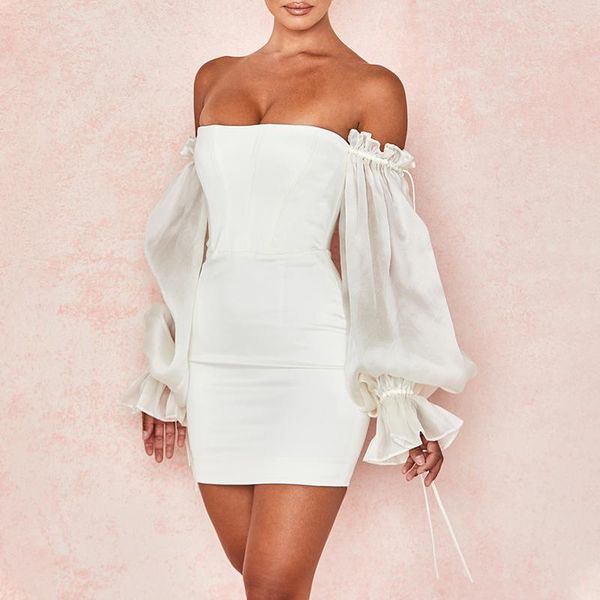 casual dresses female dress fashion women solid color boat neck satin long lantern sleeve off shoulder mini for summer white/black, Black;gray
casual dresses female dress fashion women solid color boat neck satin long lantern sleeve off shoulder mini for summer white/black, Black;gray