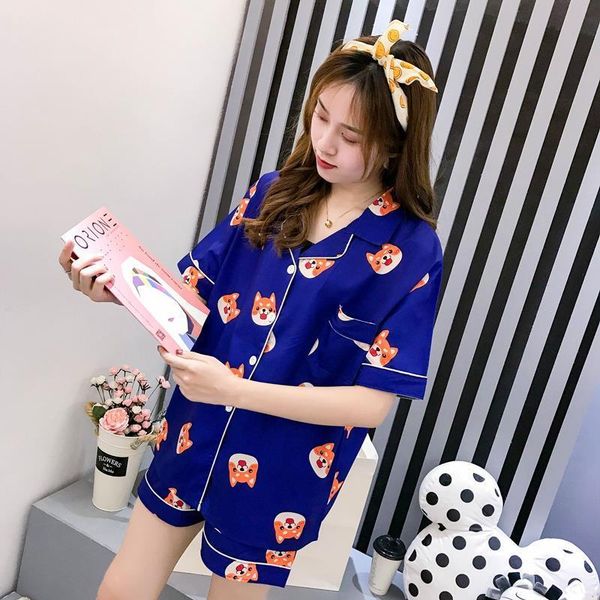 women womens sleepwears pajama set summer cartoon harajuku shiba inu printed kawaii pyjamas korean japanese anime dog pijama mujer silk, Black;red
women womens sleepwears pajama set summer cartoon harajuku shiba inu printed kawaii pyjamas korean japanese anime dog pijama mujer silk, Black;red