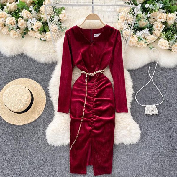 casual dresses foamlina elegant evening party dress women fashion classic vestido 2021 autumn winter v-neck long sleeve ruched velvet, Black;gray
casual dresses foamlina elegant evening party dress women fashion classic vestido 2021 autumn winter v-neck long sleeve ruched velvet, Black;gray
