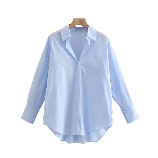 women's polos poplin blouses women fashion loose asymmetry vintage long sleeve button-up 2021 female shirts blusas chic, White
women's polos poplin blouses women fashion loose asymmetry vintage long sleeve button-up 2021 female shirts blusas chic, White