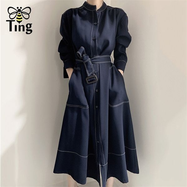 vintage elegant women autumn winter single breasted trench dresses casual long street chic dress with waistband vestitis 210513, Black;gray
vintage elegant women autumn winter single breasted trench dresses casual long street chic dress with waistband vestitis 210513, Black;gray