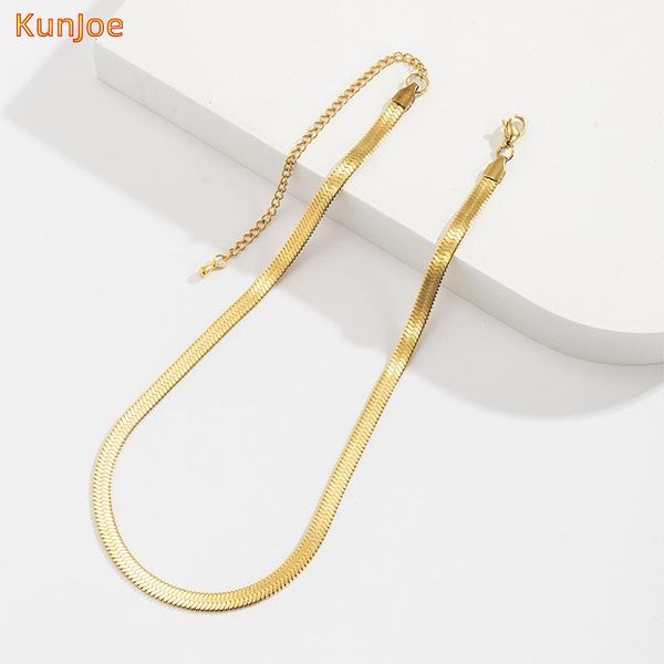 chains kunjoe fashion snake choker necklace stainless steel herringbone gold color chain for women jewelry, Silver
chains kunjoe fashion snake choker necklace stainless steel herringbone gold color chain for women jewelry, Silver