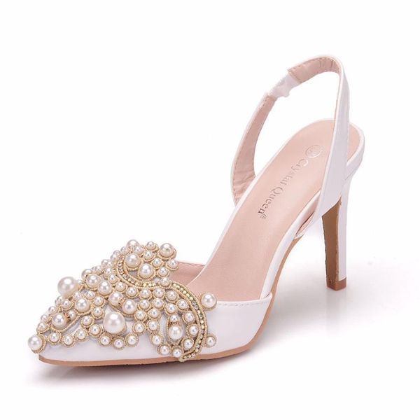 large size stiletto pointed sandals white high heel women beaded wedding shoes, Black
large size stiletto pointed sandals white high heel women beaded wedding shoes, Black