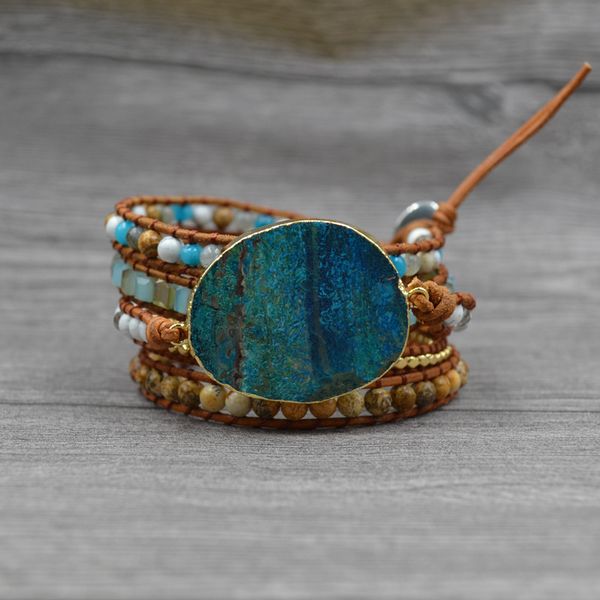 women handmade ocean jasper stone crystal wrap strand bracelet healing energy natural stones bead bracelets multilayer jewelry, Black
women handmade ocean jasper stone crystal wrap strand bracelet healing energy natural stones bead bracelets multilayer jewelry, Black