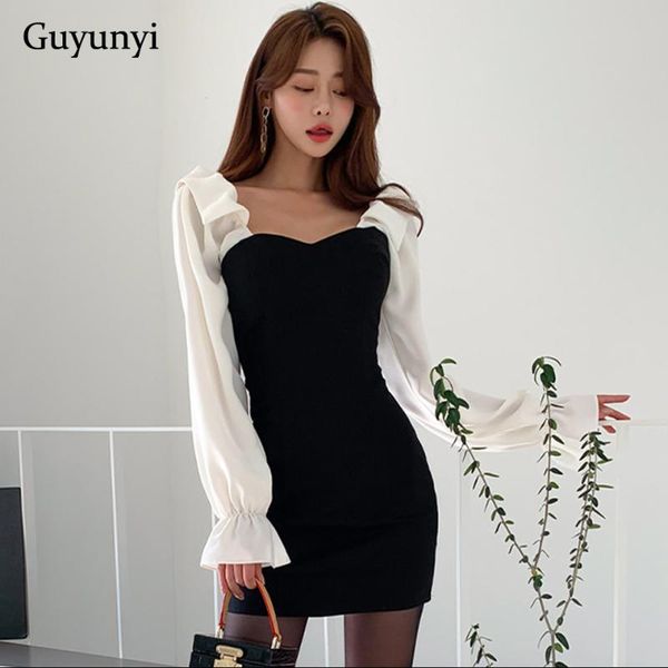 casual dresses black high waist tight dress 2021 spring square collar white puff sleeve backless elegant party women, Black;gray
casual dresses black high waist tight dress 2021 spring square collar white puff sleeve backless elegant party women, Black;gray