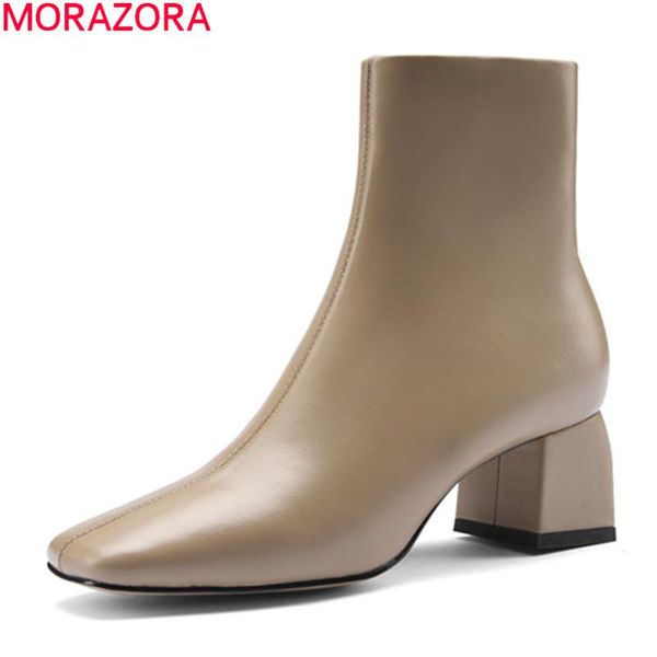 boots morazora 2021 autumn winter women genuine leather thick heels square toe solid color ankle for woman, Black
boots morazora 2021 autumn winter women genuine leather thick heels square toe solid color ankle for woman, Black