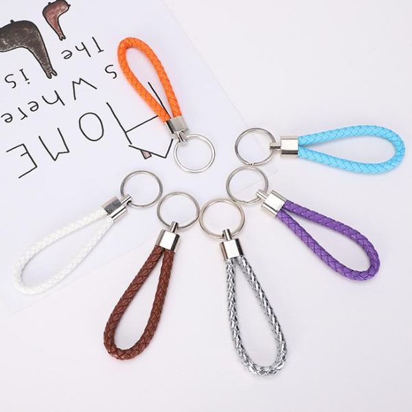 2021 30 color pu leather braided woven keychain rope rings fit diy circle pendant key chains holder car keyrings jewelry accessories in bulk, Silver
2021 30 color pu leather braided woven keychain rope rings fit diy circle pendant key chains holder car keyrings jewelry accessories in bulk, Silver
