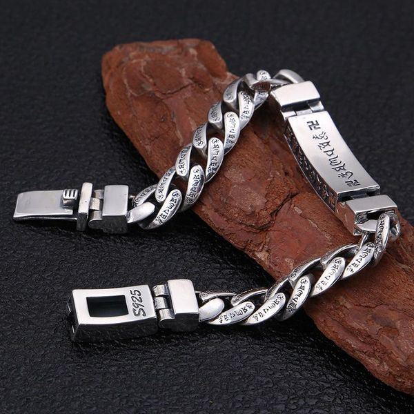 link, chain 100% 925 sterling silver tibetan buddhism men bracelet six words mantra om mani padme hum link chainthai jewelry, Black
link, chain 100% 925 sterling silver tibetan buddhism men bracelet six words mantra om mani padme hum link chainthai jewelry, Black