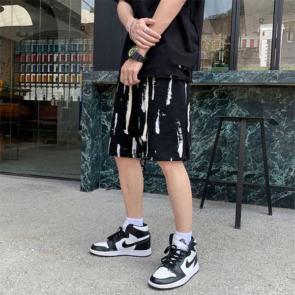 dark black high street ink splashing wide leg shorts men's korean hip hop loose tooling capris summer beach pants, White;black
dark black high street ink splashing wide leg shorts men's korean hip hop loose tooling capris summer beach pants, White;black