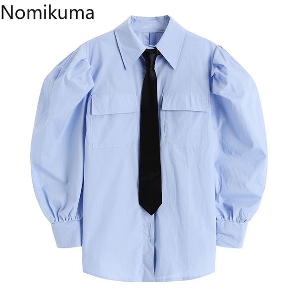 nomikuma japanese puff sleeve women shirt causal turn-down collar tie blouse spring new causal blusas mujer 6e761 210427, White
nomikuma japanese puff sleeve women shirt causal turn-down collar tie blouse spring new causal blusas mujer 6e761 210427, White