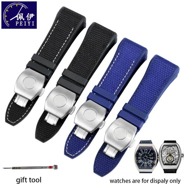 watch bands peiyi nylon +silicone watchband 28mm black blue wristband with folding buckle suitable for fm v45 men's bracelet, Black;brown
watch bands peiyi nylon +silicone watchband 28mm black blue wristband with folding buckle suitable for fm v45 men's bracelet, Black;brown