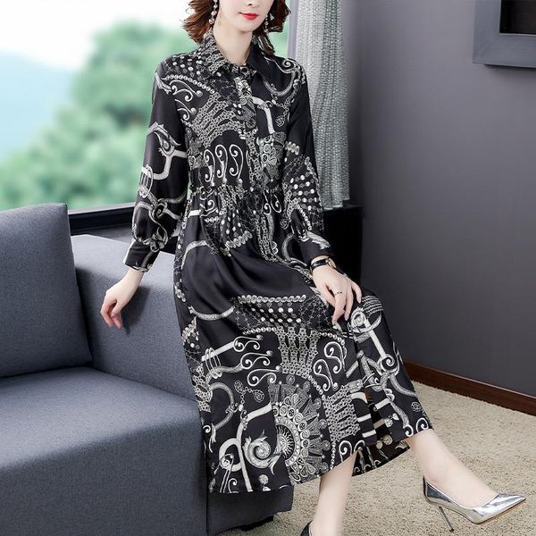 casual dresses coigarsam women dress autumn 2021 office lady print long sleeve silk loose black traf robe vestidos, Black;gray
casual dresses coigarsam women dress autumn 2021 office lady print long sleeve silk loose black traf robe vestidos, Black;gray