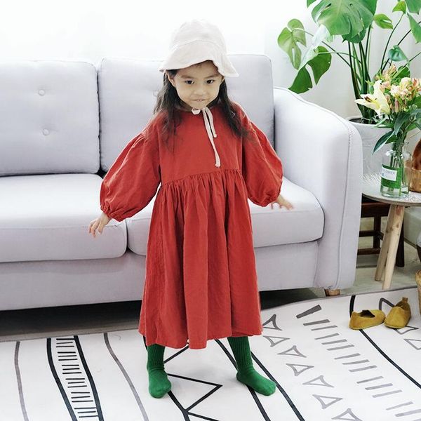 girl's dresses 2021 autumn girl dress maxi linen kids clothings korean fashion children casual clothes, Red;yellow
girl's dresses 2021 autumn girl dress maxi linen kids clothings korean fashion children casual clothes, Red;yellow