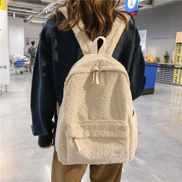 backpack simple plush women winter style shoulder school bag for teenage girls college 14 inch lapbackpacks ladies
backpack simple plush women winter style shoulder school bag for teenage girls college 14 inch lapbackpacks ladies