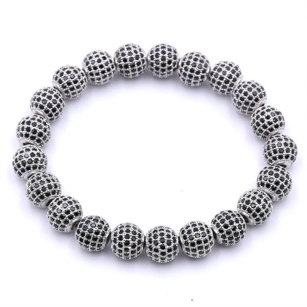 summer 10mm micro inlaid zircon ball bracelet copper jewelry elastic link, chain, Black
summer 10mm micro inlaid zircon ball bracelet copper jewelry elastic link, chain, Black