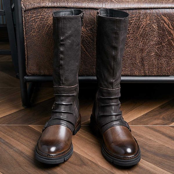 bambi dillon new leather high boots men's heightening british tooling martin boots, Black
bambi dillon new leather high boots men's heightening british tooling martin boots, Black
