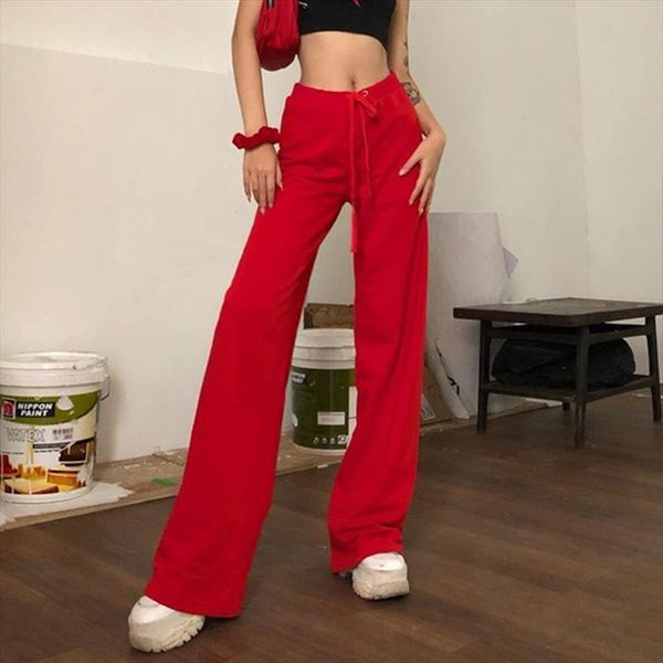 high street casual solid women pant wide leg autumn red harajuku loose bottoms slim soft femme mujer y2k, Black;white
high street casual solid women pant wide leg autumn red harajuku loose bottoms slim soft femme mujer y2k, Black;white