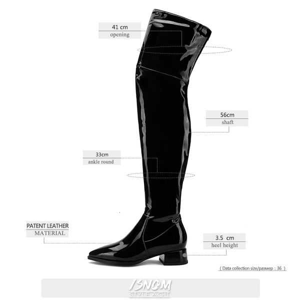 boots isnom patent leather women over the knee boot pointed toe thick heels shoes female zip ladies winter plus size 45 gsns, Black
boots isnom patent leather women over the knee boot pointed toe thick heels shoes female zip ladies winter plus size 45 gsns, Black