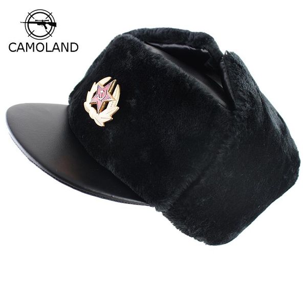 berets soviet army military badge russia ushanka bomber hats pu leather trapper trooper hat winter faux fur earflap men snow cap, Blue;gray
berets soviet army military badge russia ushanka bomber hats pu leather trapper trooper hat winter faux fur earflap men snow cap, Blue;gray