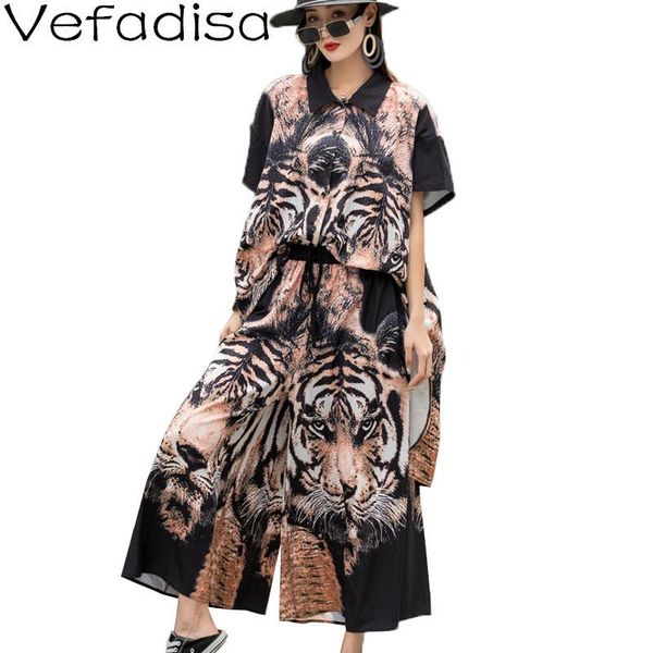 women's two piece pants vefadisa summer tiger pattern women set 2021 animal print long blouse + wide leg oversize 2 qyf5842, White
women's two piece pants vefadisa summer tiger pattern women set 2021 animal print long blouse + wide leg oversize 2 qyf5842, White