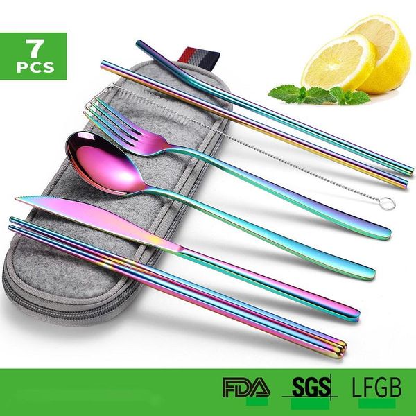 portable cutlery set 7pcs stainless steel forks knives spoons chopsticks straws flatware outdoor tableware kitchen utensils dinnerware sets
portable cutlery set 7pcs stainless steel forks knives spoons chopsticks straws flatware outdoor tableware kitchen utensils dinnerware sets