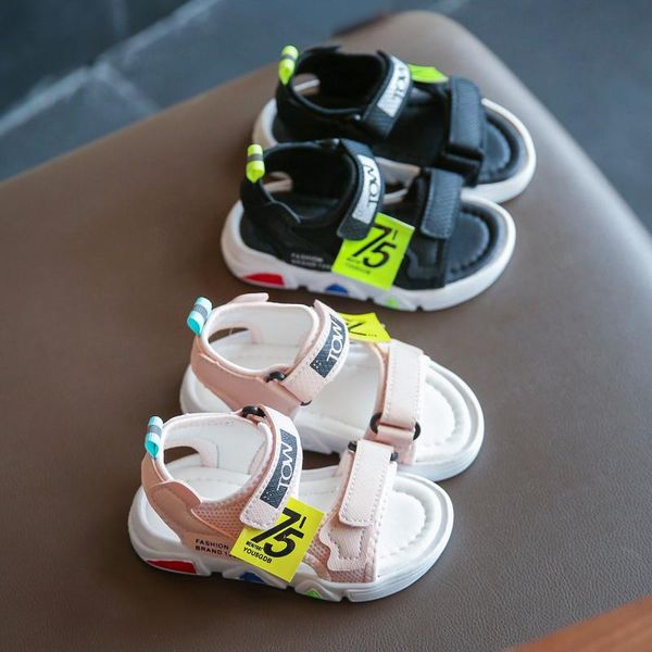 children's sandals 2021 summer soft bottom fashion beach shoes cool flats girls boys breathable non-slip kids, Black;red 
children's sandals 2021 summer soft bottom fashion beach shoes cool flats girls boys breathable non-slip kids, Black;red