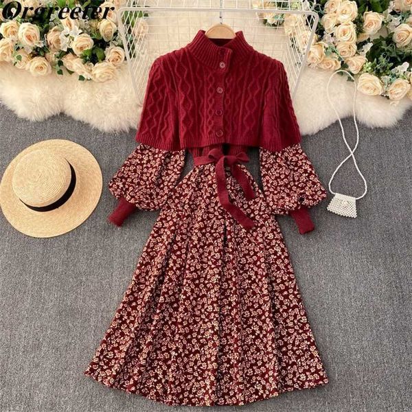 retro floral printted patchwork knitted long dres lantern sleeve sashes party with cape shawl sweater sets 211220, Black;gray
retro floral printted patchwork knitted long dres lantern sleeve sashes party with cape shawl sweater sets 211220, Black;gray