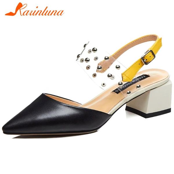 dress shoes karin female brand genuine leather summer sandals pointed toe back strap high heels women rivet, Black
dress shoes karin female brand genuine leather summer sandals pointed toe back strap high heels women rivet, Black