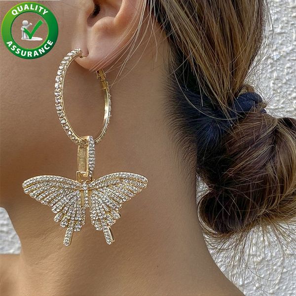 luxury designer jewelry women earrings fashion butterfly charm hip hop iced out earring diamond accessories gold silver color blingbling, Golden
luxury designer jewelry women earrings fashion butterfly charm hip hop iced out earring diamond accessories gold silver color blingbling, Golden