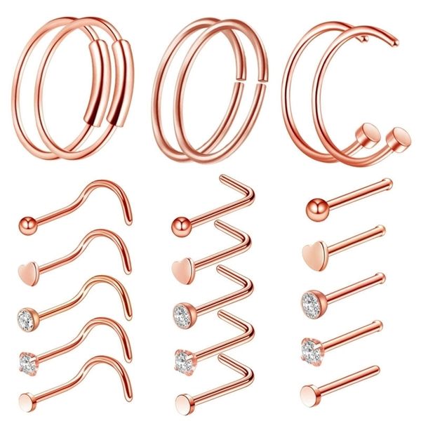 diamond stainless steel hoop nose rings screw rose gold spherical studs perforated body jewelry accessories for women, Silver
diamond stainless steel hoop nose rings screw rose gold spherical studs perforated body jewelry accessories for women, Silver