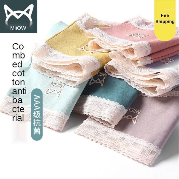 women's panties brand miiow underwear cotton crotch graphene antibacterial traceless mid-waist lace girl japanese briefs, Black;pink
women's panties brand miiow underwear cotton crotch graphene antibacterial traceless mid-waist lace girl japanese briefs, Black;pink