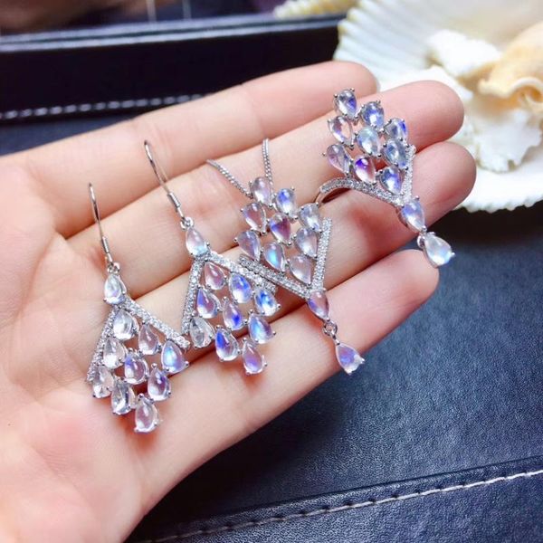 natural blue moonstone jewelry sets gemstone pendant ring earrings 925 silver fashion tassels leaf women party bracelet, & necklace, Black
natural blue moonstone jewelry sets gemstone pendant ring earrings 925 silver fashion tassels leaf women party bracelet, & necklace, Black
