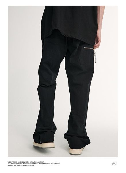 men's pants spring and autumn products simple tide brand all-match back zipper pocket pure color casual straight, Black
men's pants spring and autumn products simple tide brand all-match back zipper pocket pure color casual straight, Black