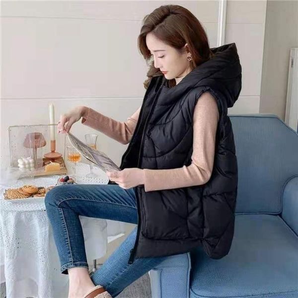women's vests woman padded jacket female puffer vest 2021 warm sleeveless slim casual short coat ladies hooded waistcoat parkas q140, Black;white
women's vests woman padded jacket female puffer vest 2021 warm sleeveless slim casual short coat ladies hooded waistcoat parkas q140, Black;white