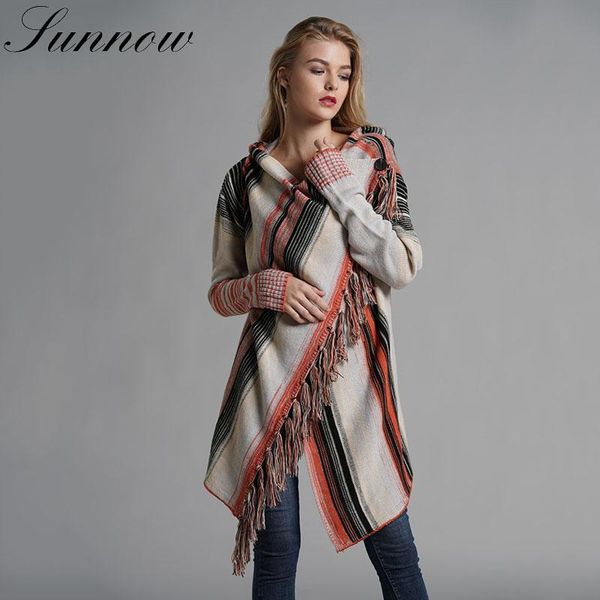women's sweaters sunnow 2021 knitted striped long sleeve sweater women cardigans tassel knitwear female coats loose lady, White;black
women's sweaters sunnow 2021 knitted striped long sleeve sweater women cardigans tassel knitwear female coats loose lady, White;black