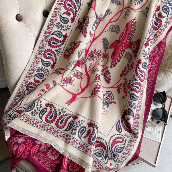national style cashew flower imitation cashmere scarf women's and new lijiang travel warm thickened shawl bib, Blue;gray
national style cashew flower imitation cashmere scarf women's and new lijiang travel warm thickened shawl bib, Blue;gray