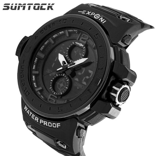 wristwatches sumtock men's digital watches fashion sports large dial led waterproof chronograph double movement quartz wrist watch stud, Slivery;brown
wristwatches sumtock men's digital watches fashion sports large dial led waterproof chronograph double movement quartz wrist watch stud, Slivery;brown