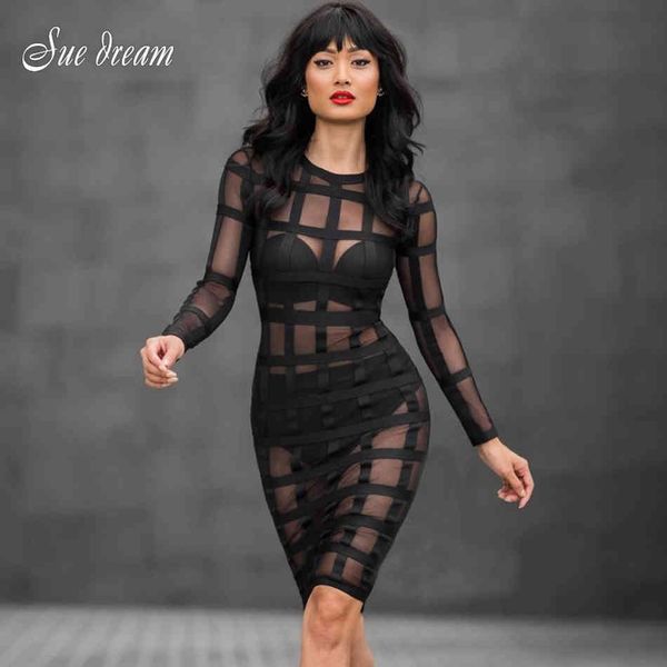 summer sheer mesh grid khaki nude black long sleeves patchwork knee length bandage dress bodycon celebrity party 210519, Black;gray
summer sheer mesh grid khaki nude black long sleeves patchwork knee length bandage dress bodycon celebrity party 210519, Black;gray