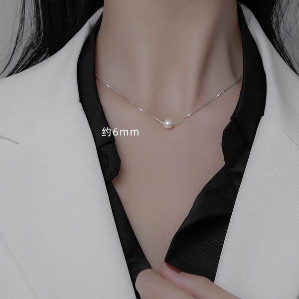 pendant pearl pendant necklace pure sier single pearl necklace niche dign sense clavicle chain women's simple temperament, White
pendant pearl pendant necklace pure sier single pearl necklace niche dign sense clavicle chain women's simple temperament, White