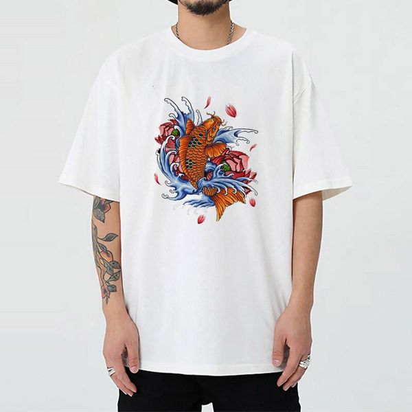 men's t-shirts arrival of white designer cotton graphic oversize ulzzang harajuku gothic japanese koi tattoo classic tshirt, White;black
men's t-shirts arrival of white designer cotton graphic oversize ulzzang harajuku gothic japanese koi tattoo classic tshirt, White;black