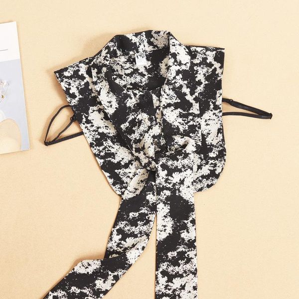 bow ties women printed front tie shirt false collar detachable half blouse fake for sweater nep kraagje, Black;gray
bow ties women printed front tie shirt false collar detachable half blouse fake for sweater nep kraagje, Black;gray