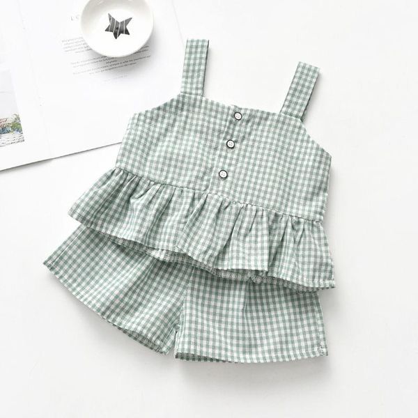 children's suit kids summer korean version of the plaid backless baby girl fashionable two-piece set(vest+pant) clothing sets, White
children's suit kids summer korean version of the plaid backless baby girl fashionable two-piece set(vest+pant) clothing sets, White