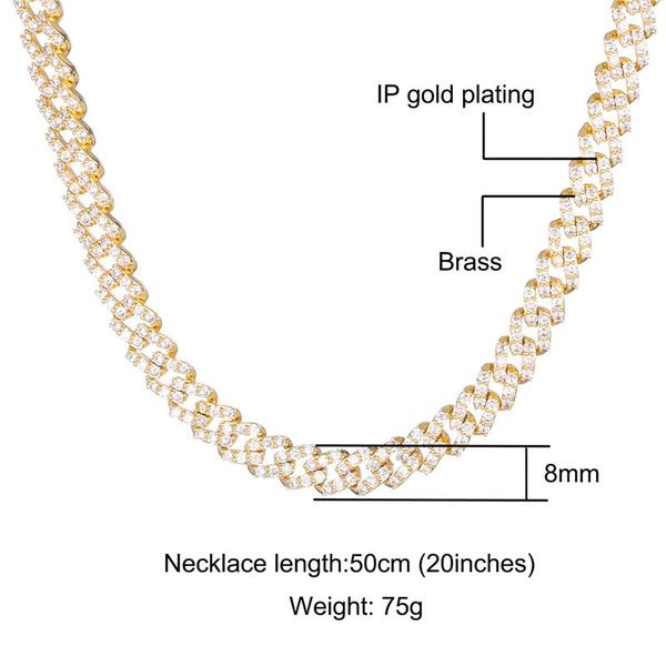 chains hip hop 8mm 1 row iced out cuban link prong chain copper + cubic zirconia stones necklace for women men jewelry, Silver
chains hip hop 8mm 1 row iced out cuban link prong chain copper + cubic zirconia stones necklace for women men jewelry, Silver