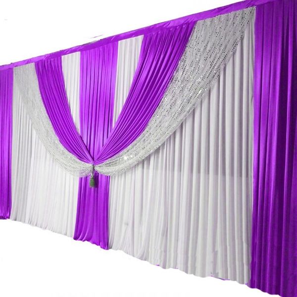 party decoration pure white wedding backdrop with sequin swags 3x6m satin stage background pleated curtain decorations
party decoration pure white wedding backdrop with sequin swags 3x6m satin stage background pleated curtain decorations